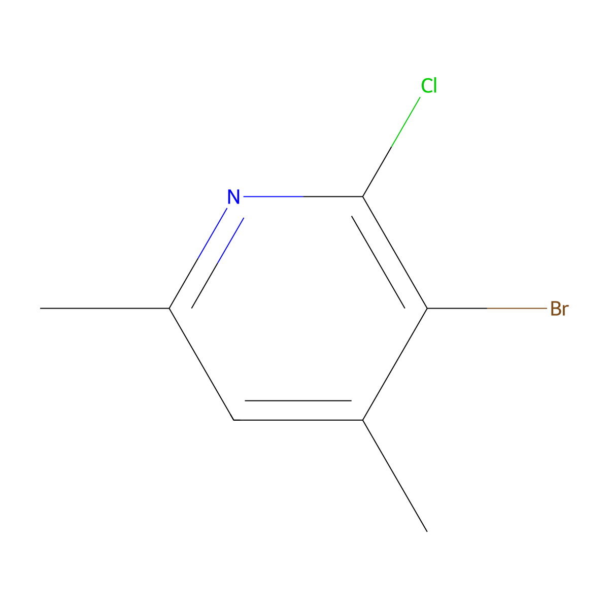 3-Bromo-2-chloro-4,6-dimethylpyridine molecular structure, CAS 1429510-58-6