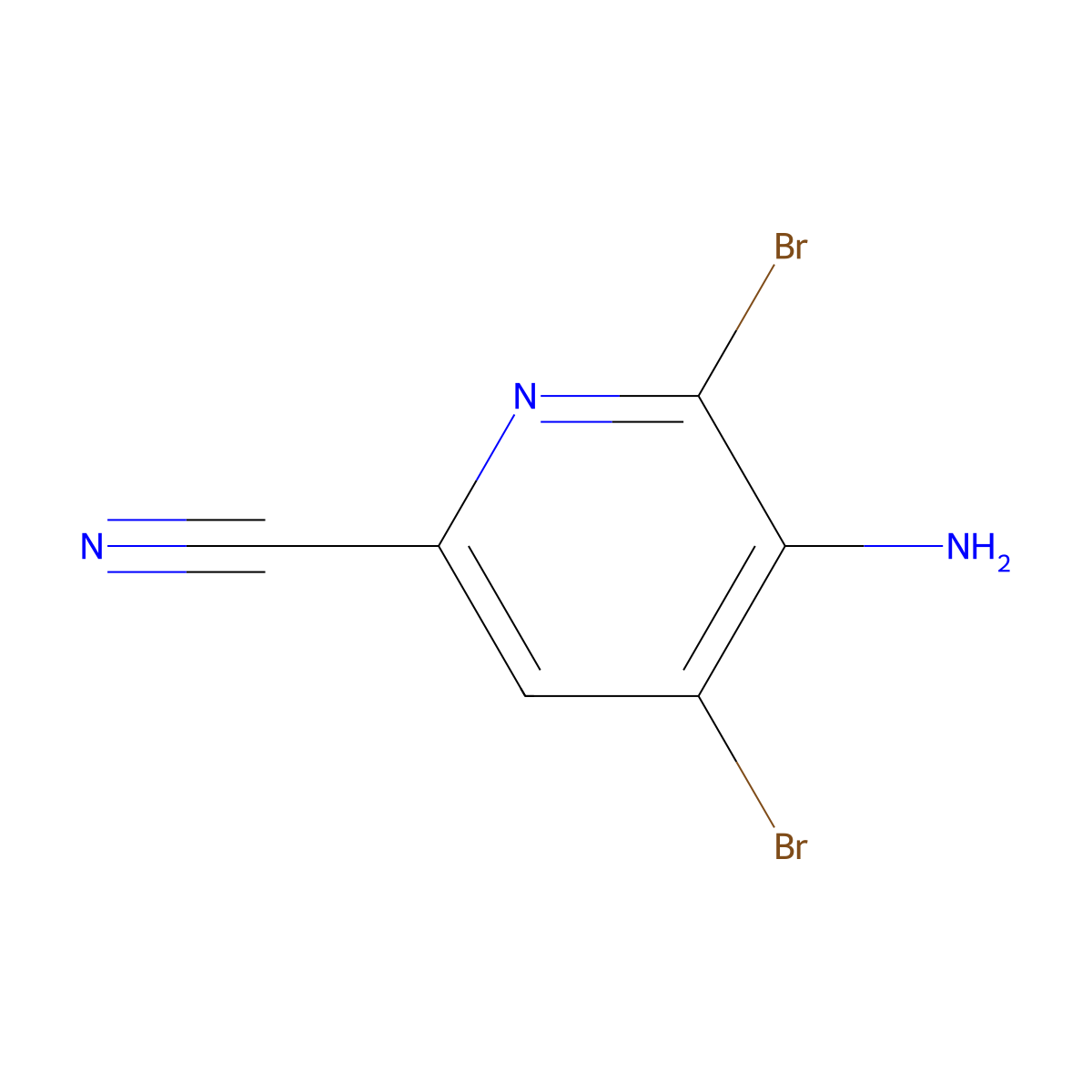 5-Amino-4,6-dibromopyridine-2-carbonitrile molecular structure, CAS 1429510-81-5