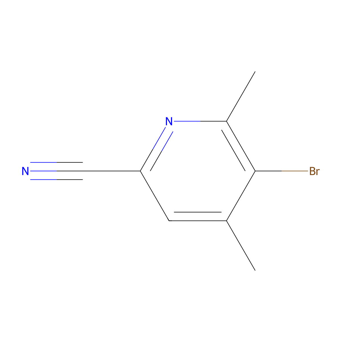 5-Bromo-4,6-dimethylpicolinonitrile molecular structure, CAS 1429510-83-7