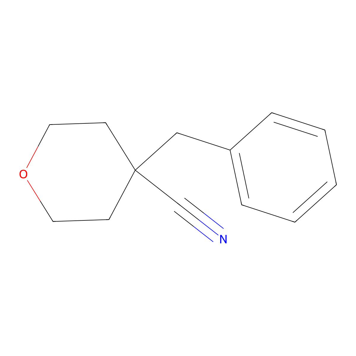 4-Benzyloxane-4-carbonitrile molecular structure, CAS 1429519-81-2