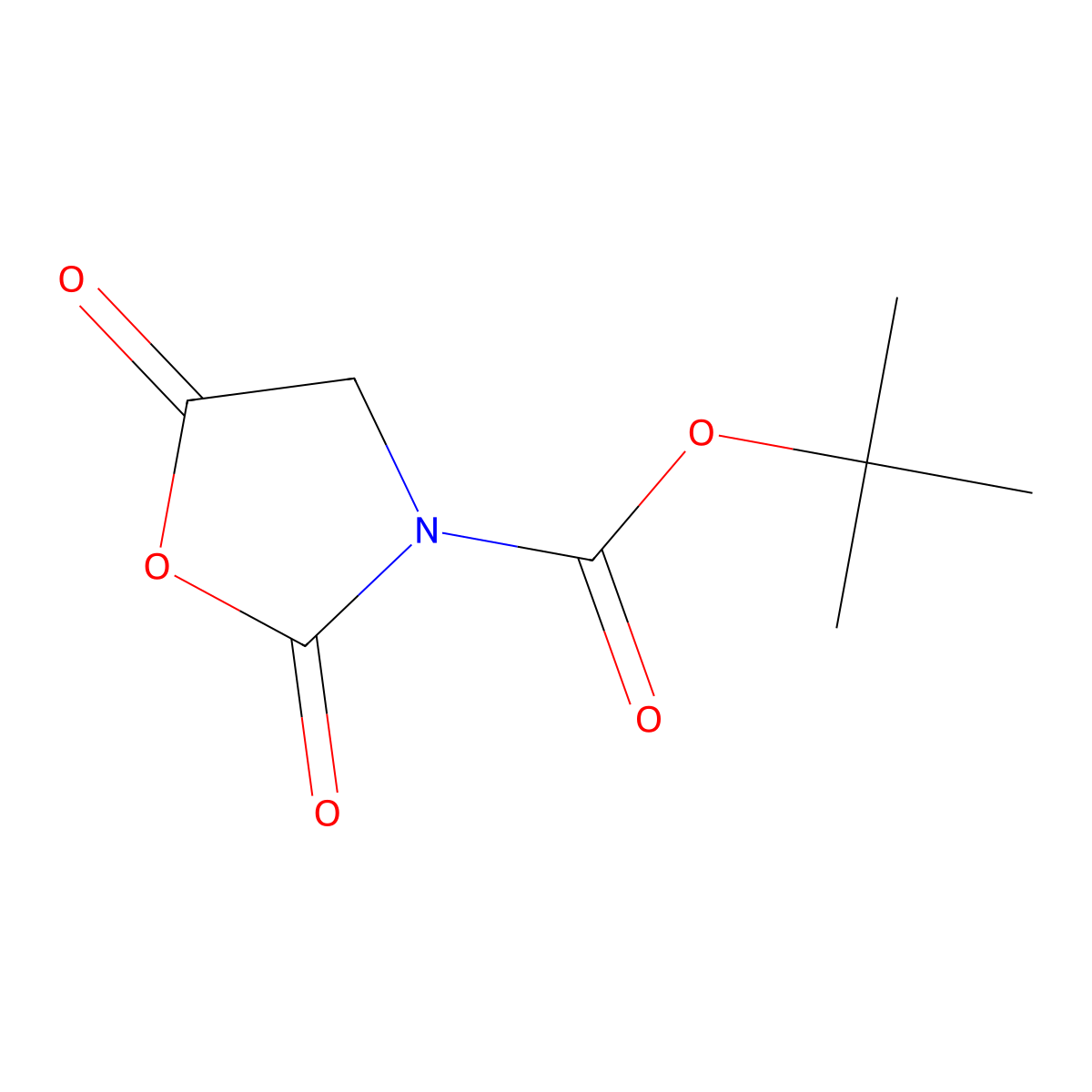 Tert-butyl 2,5-dioxo-1,3-oxazolidine-3-carboxylate molecular structure, CAS 142955-50-8