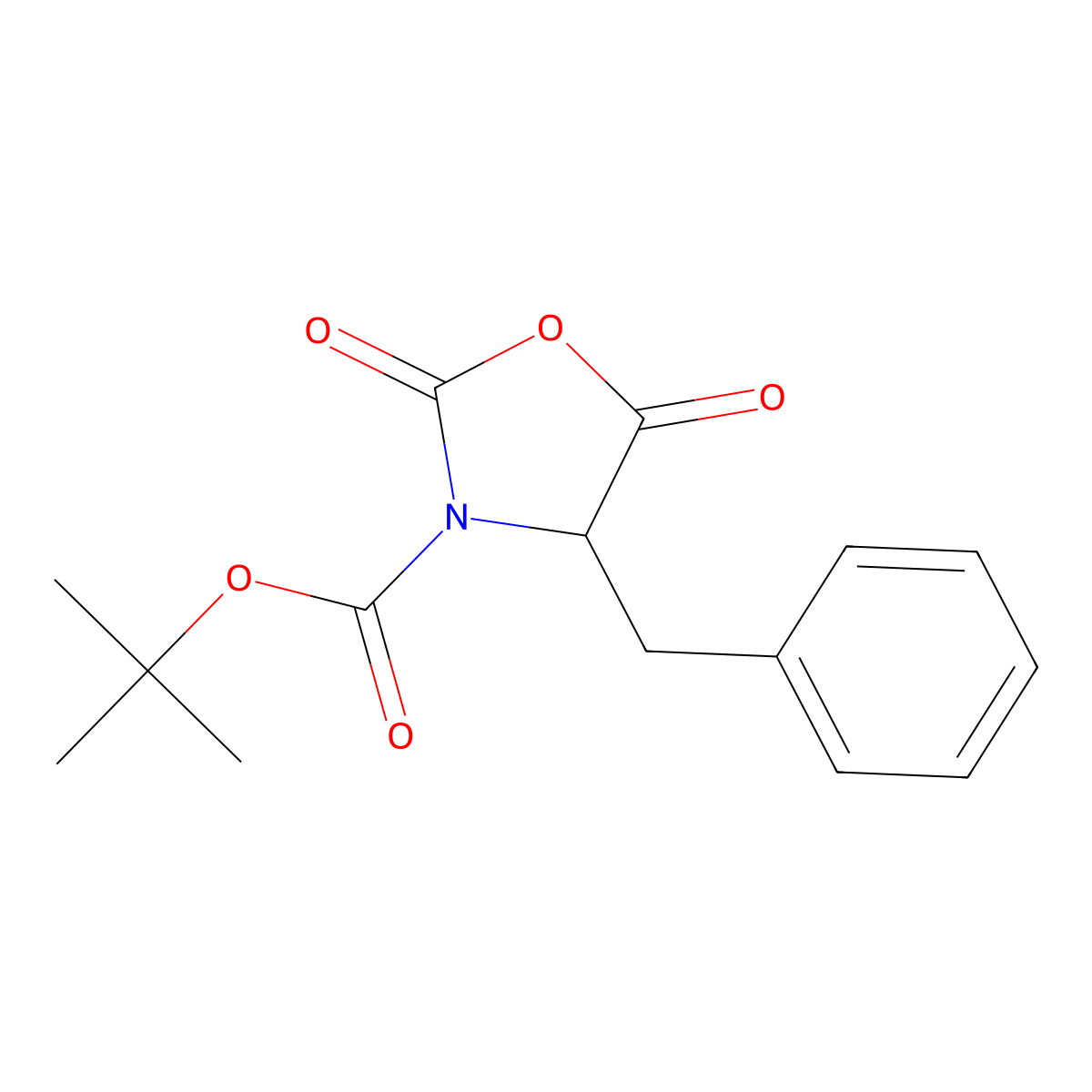 1,1-Dimethylethyl (4S)-2,5-dioxo-4-(phenylmethyl)-3-oxazolidinecarboxylate molecular structure, CAS 142955-51-9
