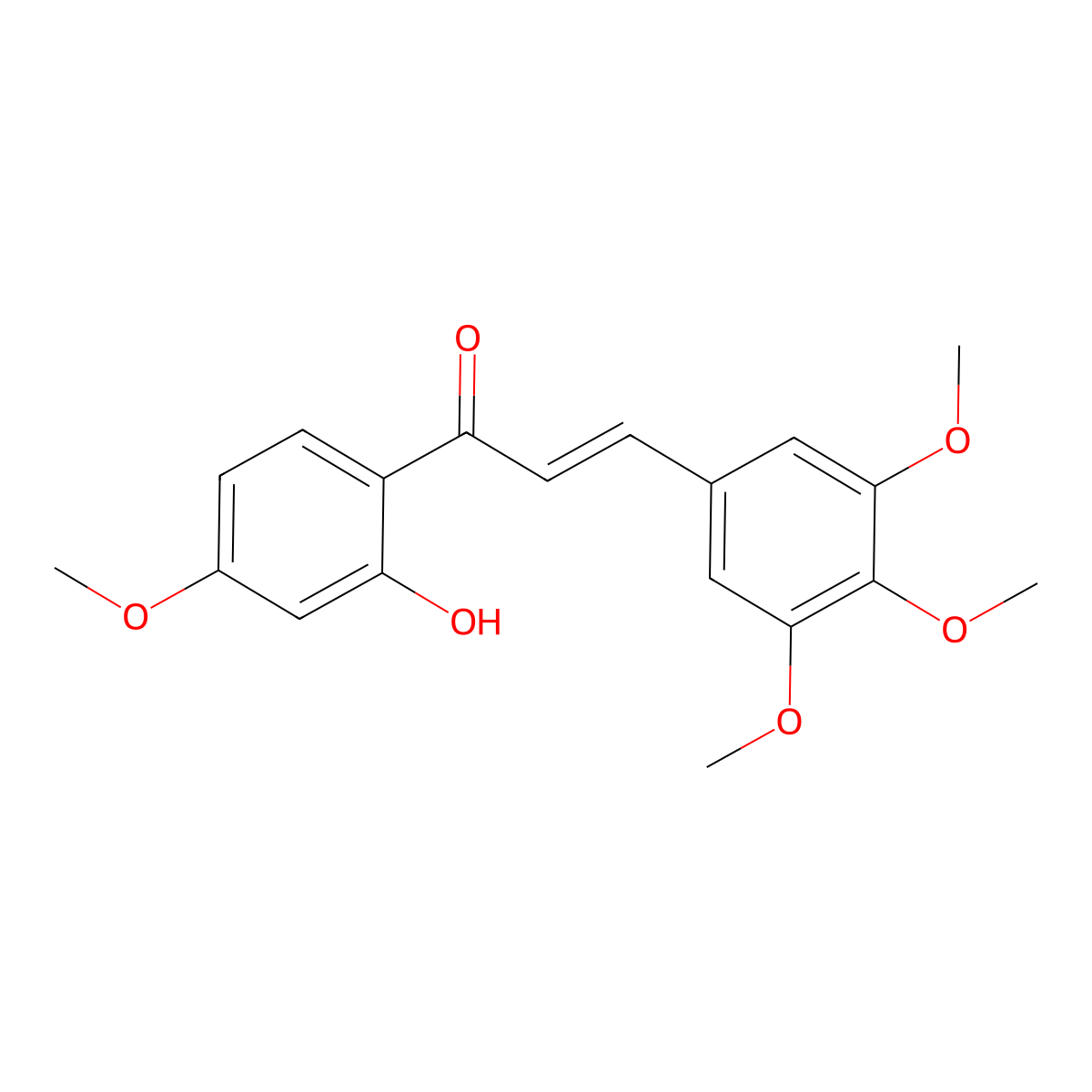 2'-Hydroxy-3,4,4',5-tetramethoxychalcone molecular structure, CAS 142955-69-9