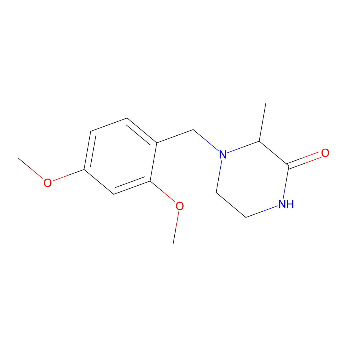 4-(2,4-Dimethoxybenzyl)-3-methylpiperazin-2-one molecular structure, CAS 1429559-16-9