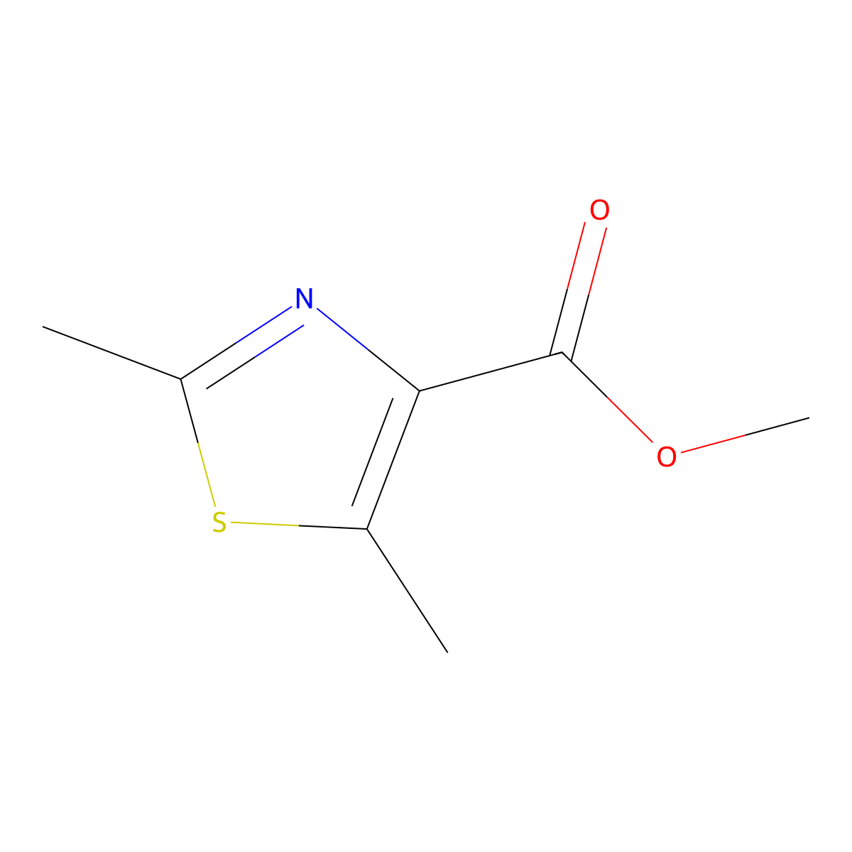 Methyl 2,5-dimethyl-1,3-thiazole-4-carboxylate molecular structure, CAS 1429559-41-0