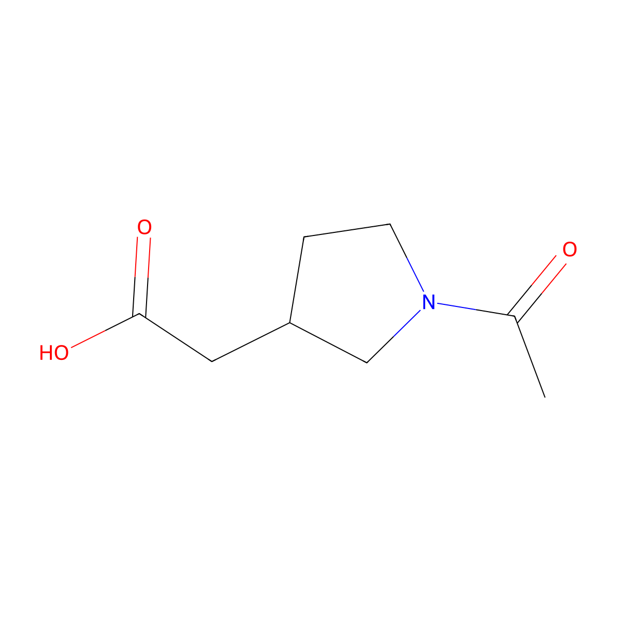 2-(1-Acetylpyrrolidin-3-yl)acetic acid molecular structure, CAS 1429614-45-8