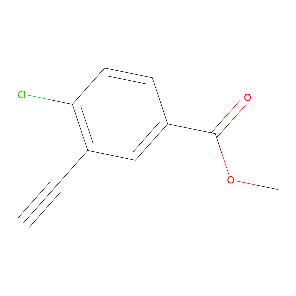 Methyl 4-chloro-3-ethynylbenzoate molecular structure, CAS 1429617-96-8