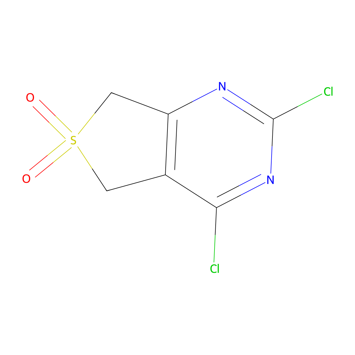2,4-dichloro-5H,7H-6lambda6-thieno(3,4-d)pyrimidine-6,6-dione molecular structure, CAS 1429639-72-4