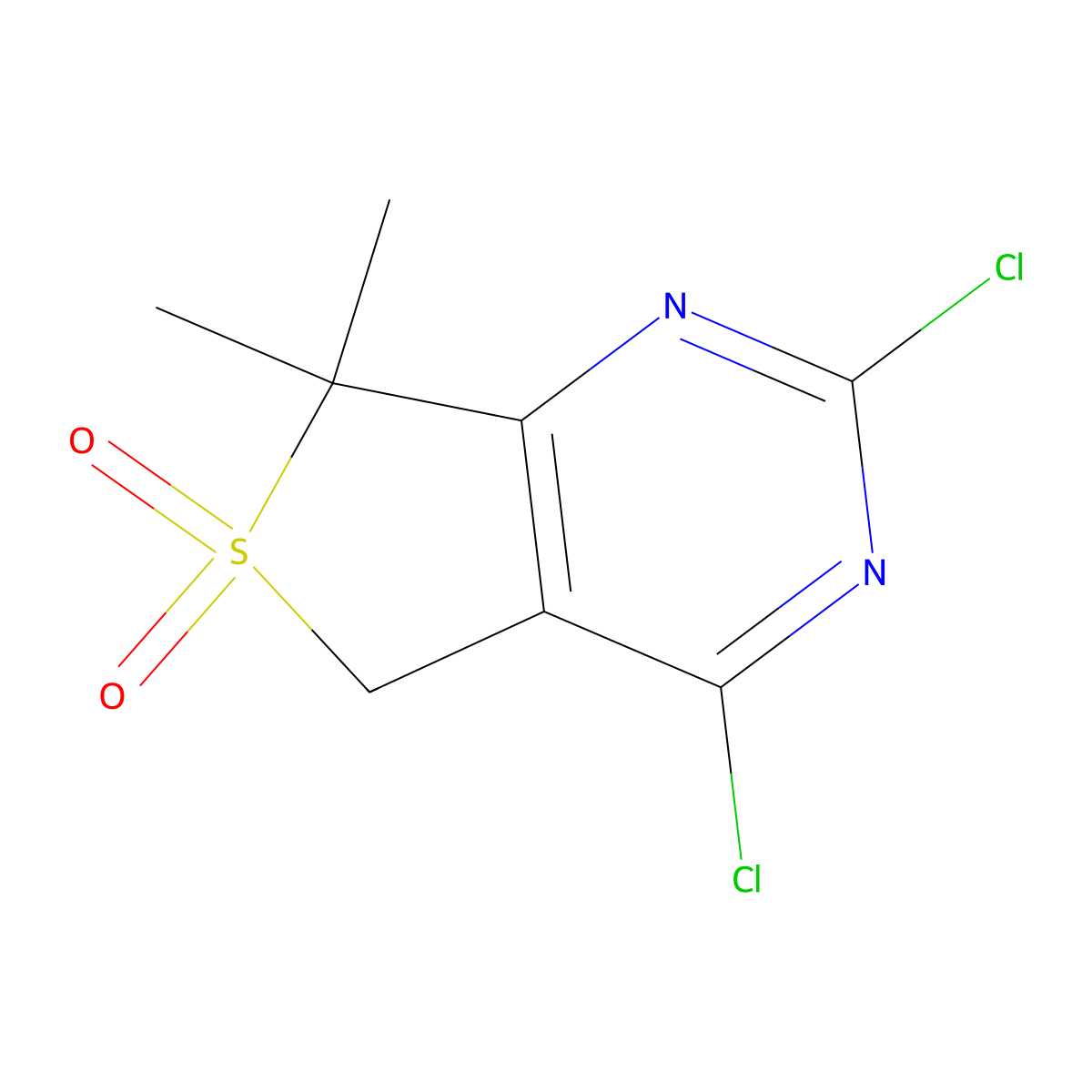 2,4-Dichloro-7,7-dimethyl-5,7-dihydrothieno[3,4-D]pyrimidine 6,6-dioxide molecular structure, CAS 1429639-87-1