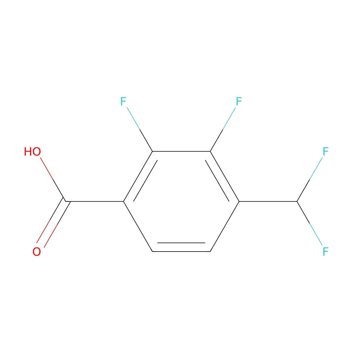 4-(Difluoromethyl)-2,3-difluorobenzoic acid molecular structure, CAS 1429664-65-2