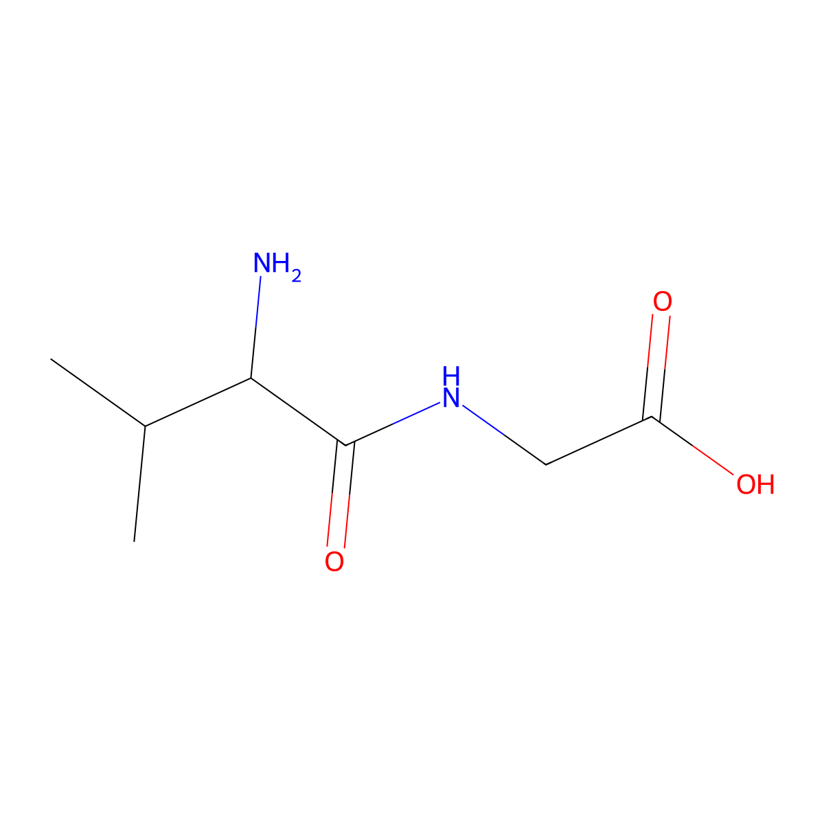 2-(2-Amino-3-methylbutanamido)acetic acid molecular structure, CAS 14297-28-0