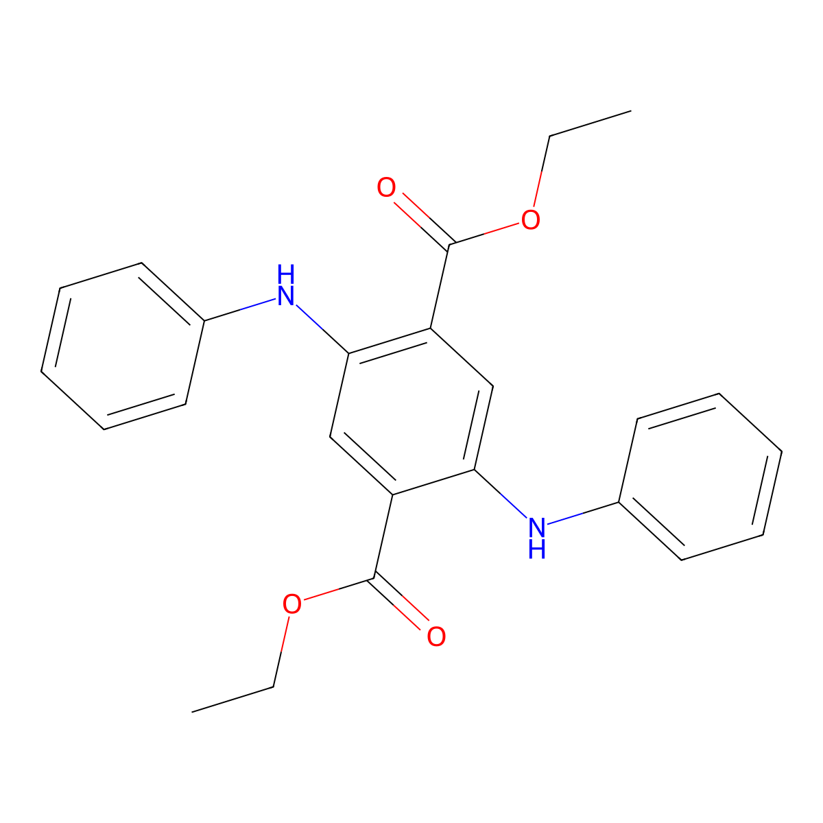1,4-Benzenedicarboxylic acid, 2,5-bis(phenylamino)-, 1,4-diethyl ester molecular structure, CAS 14297-59-7