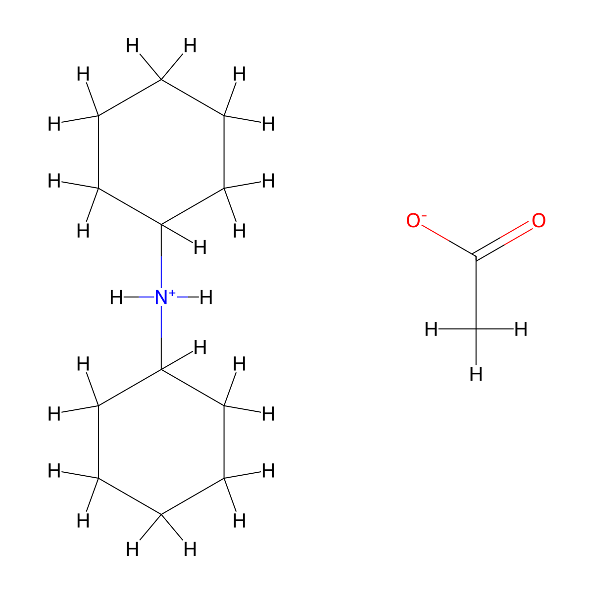Dicyclohexylammonium acetate molecular structure, CAS 14297-75-7
