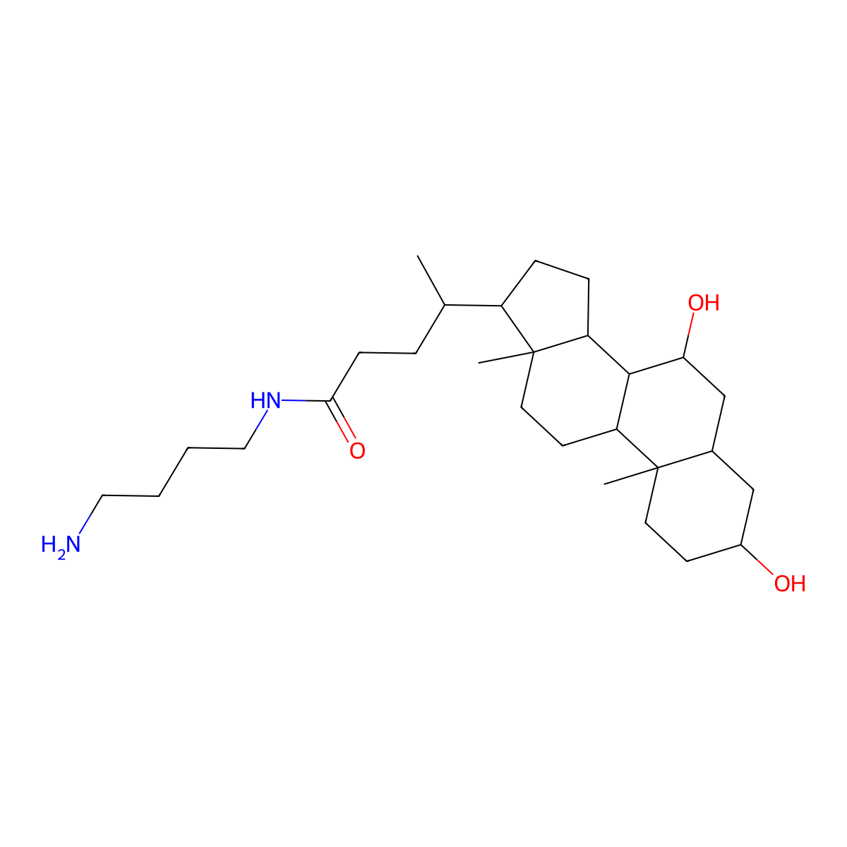 Chenodeoxycholyl-putrescine molecular structure, CAS 142970-48-7