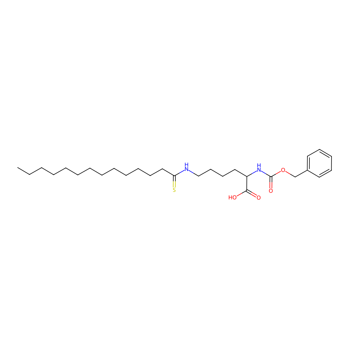 N2-[(phenylmethoxy)carbonyl]-N6-(1-thioxotetradecyl)-L-Lysine molecular structure, CAS 1429749-38-1