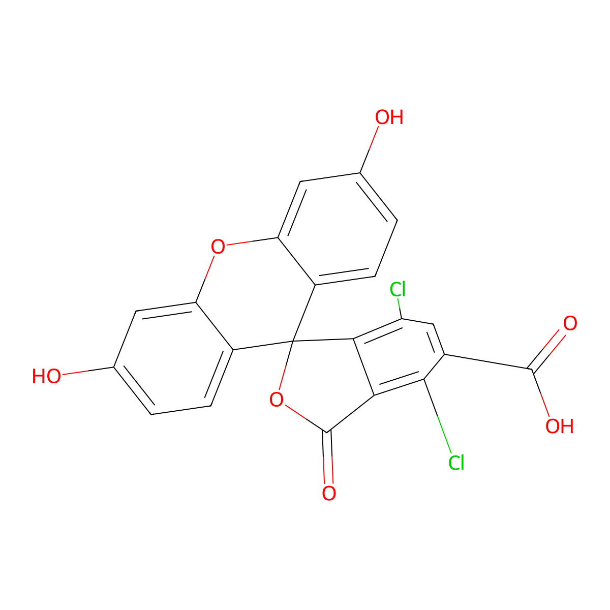 4,7-Dichloro-3',6'-dihydroxy-3-oxo-3H-spiro[[2]benzofuran-1,9'-xanthene]-5-carboxylic acid molecular structure, CAS 142975-88-0