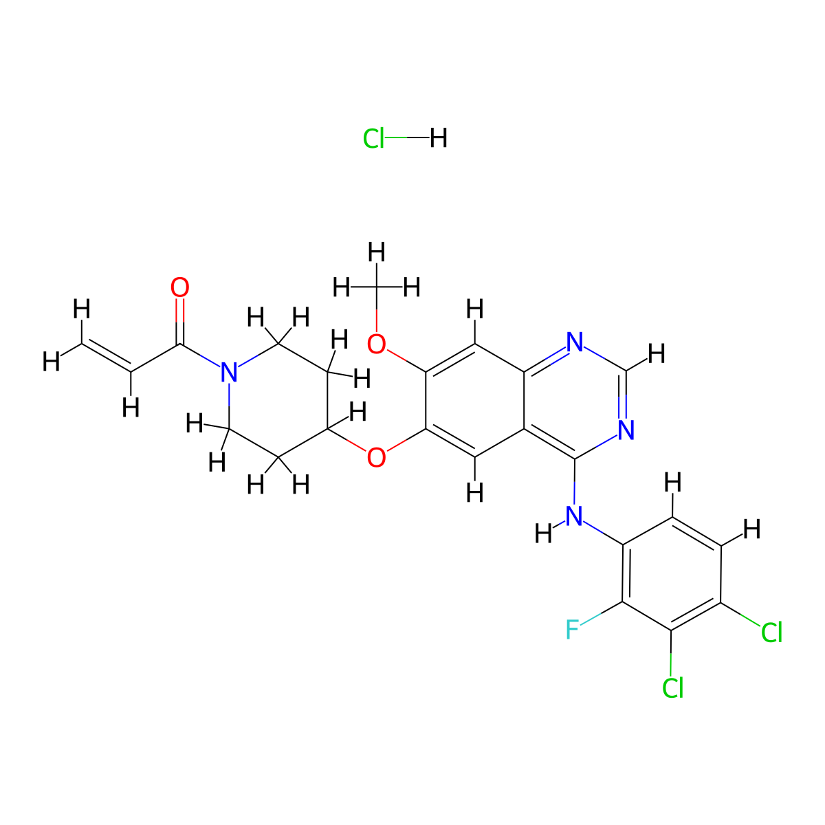 Poziotinib hydrochloride molecular structure, CAS 1429757-68-5