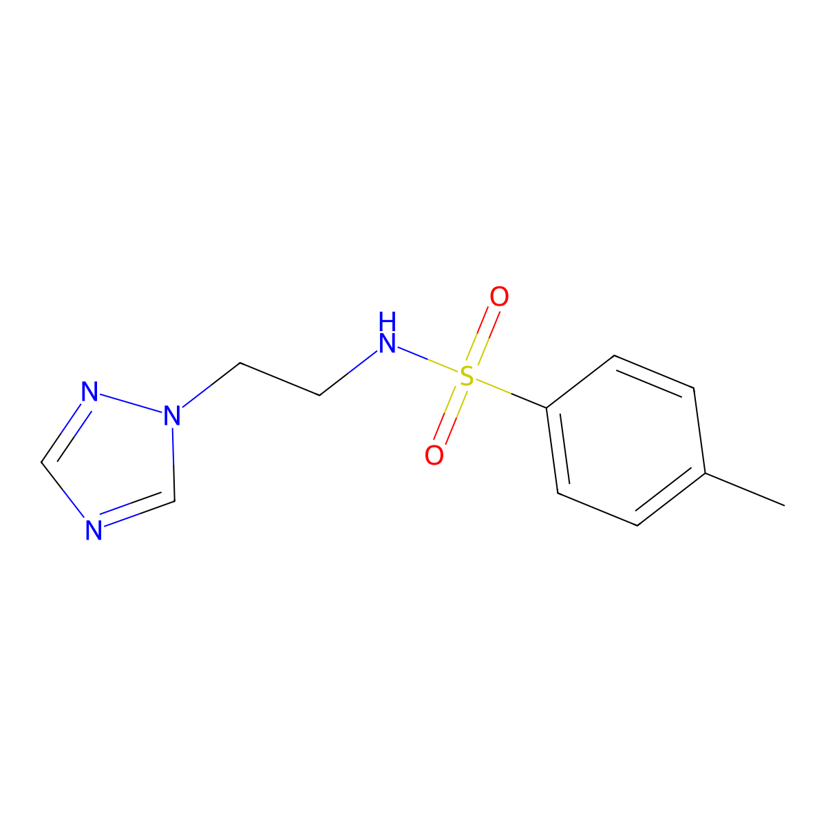 4-methyl-N-[2-(1H-1,2,4-triazol-1-yl)ethyl]benzenesulfonamide molecular structure, CAS 142976-05-4