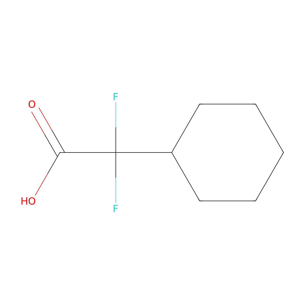 2-Cyclohexyl-2,2-difluoroacetic acid molecular structure, CAS 142977-61-5