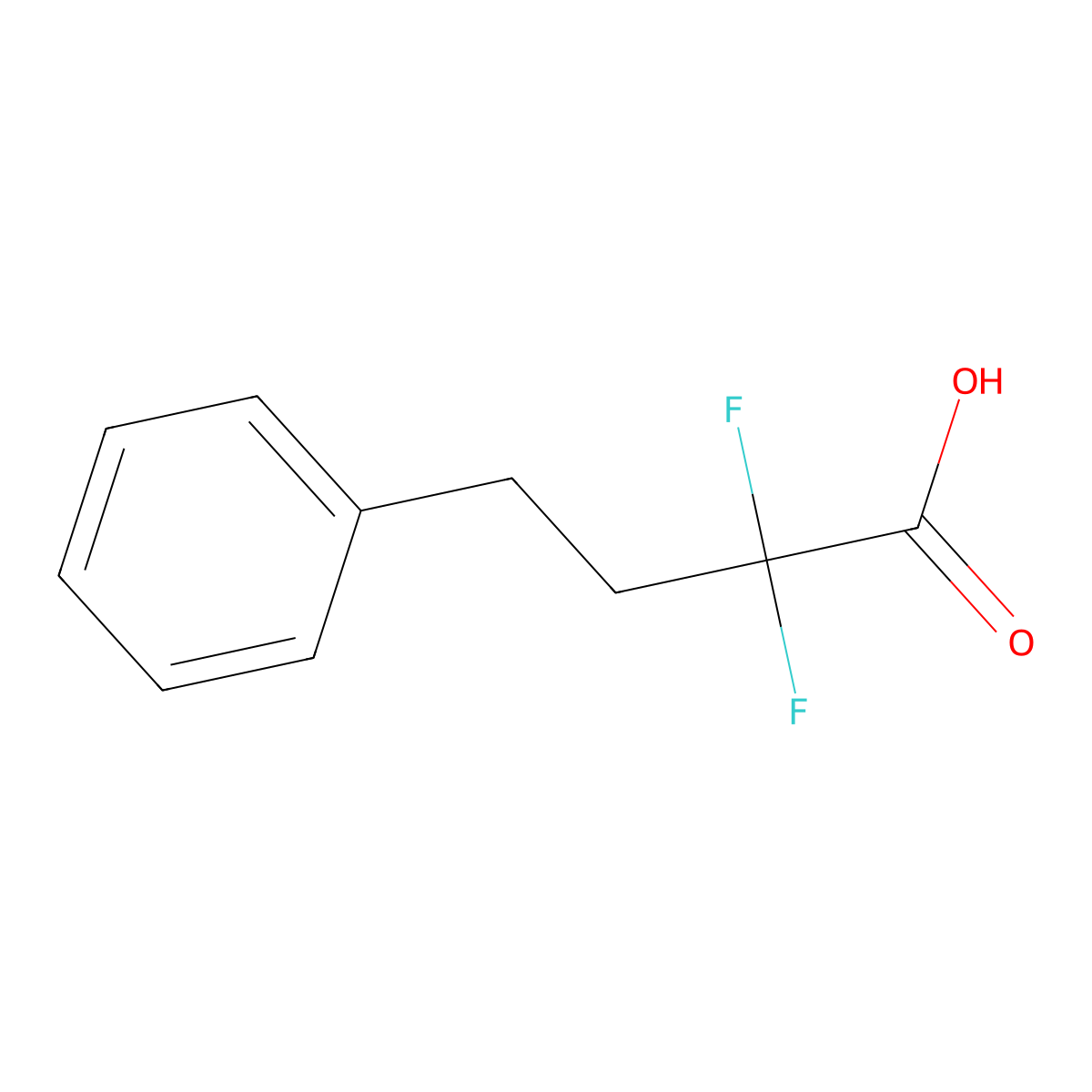 2,2-Difluoro-4-phenylbutanoic acid molecular structure, CAS 142977-63-7