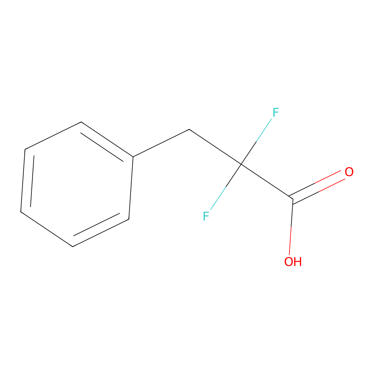 alpha,alpha-Difluorobenzenepropanoic acid molecular structure, CAS 142977-64-8
