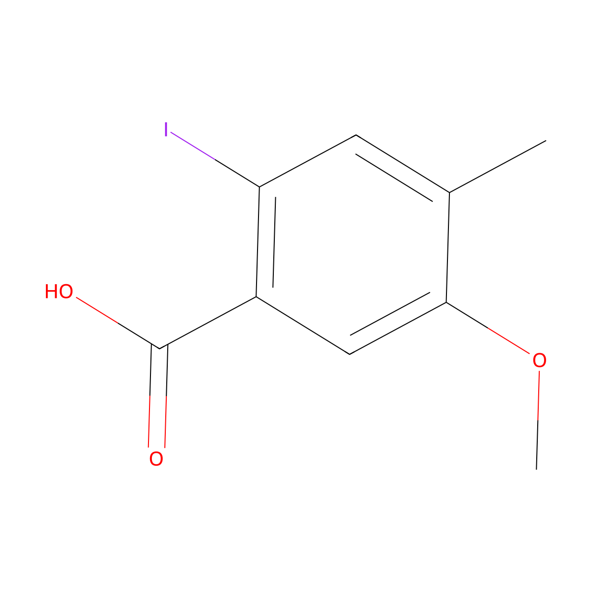 2-Iodo-5-methoxy-4-methylbenzoic acid molecular structure, CAS 1429776-77-1