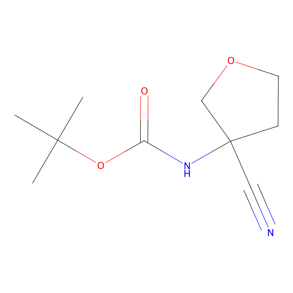 Tert-butyl (3-cyanotetrahydrofuran-3-yl)carbamate molecular structure, CAS 1429777-52-5