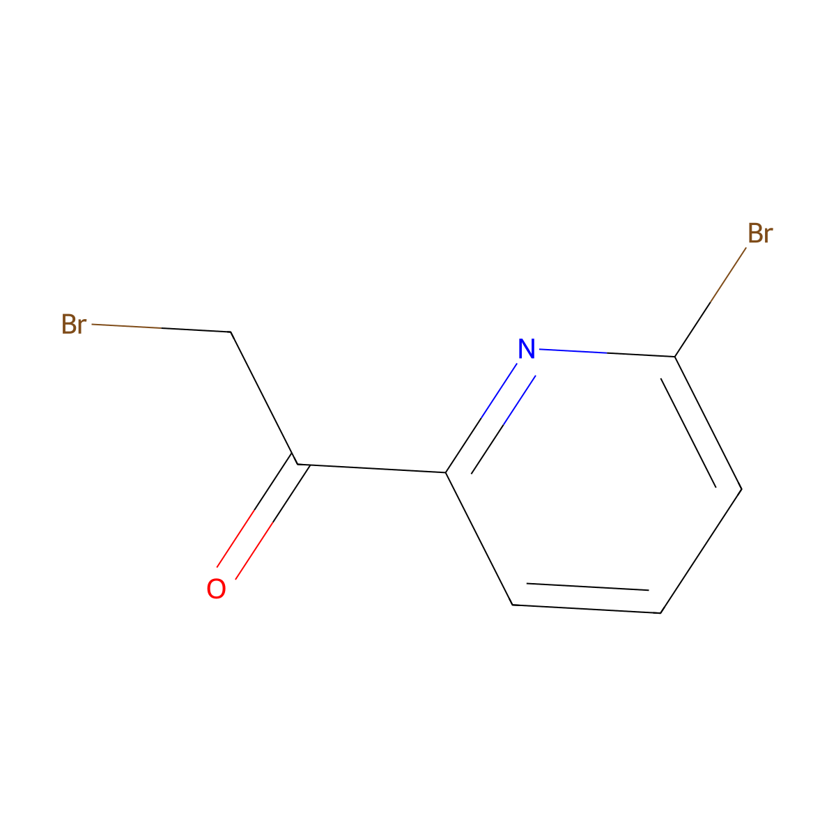 2-Bromo-1-(6-bromopyridin-2-yl)ethan-1-one molecular structure, CAS 142978-11-8