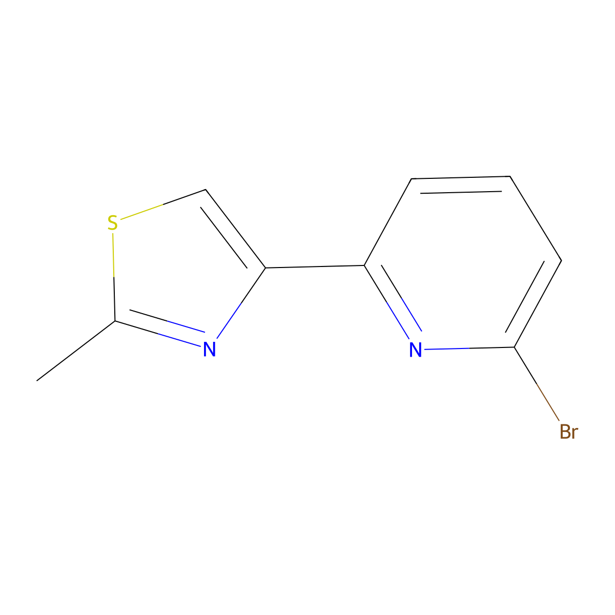 2-Bromo-6-(2-methylthiazol-4-yl)pyridine molecular structure, CAS 142978-12-9