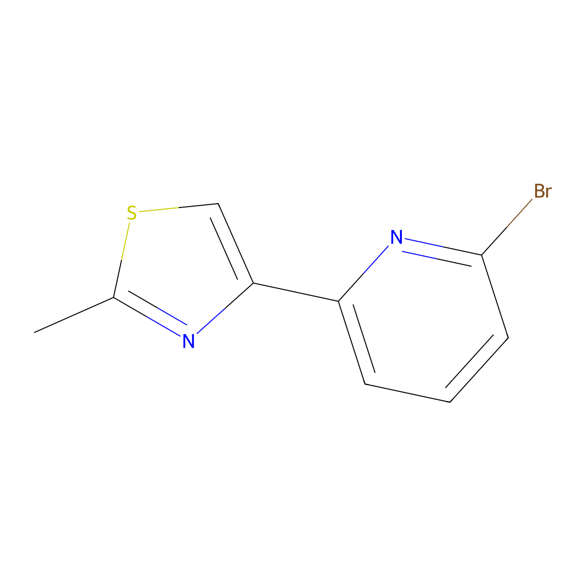 2-Bromo-6-(2-methylthiazol-4-yl)pyridine molecular structure, CAS 142978-12-9