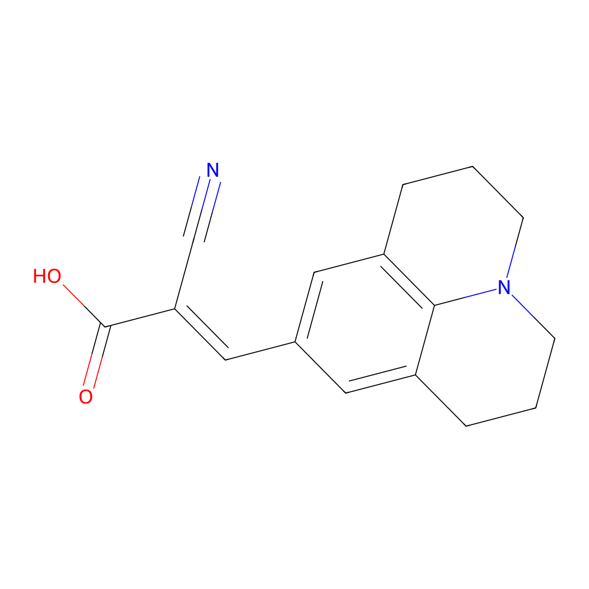 9-(2-Carboxy-2-cyanovinyl)julolidine molecular structure, CAS 142978-18-5