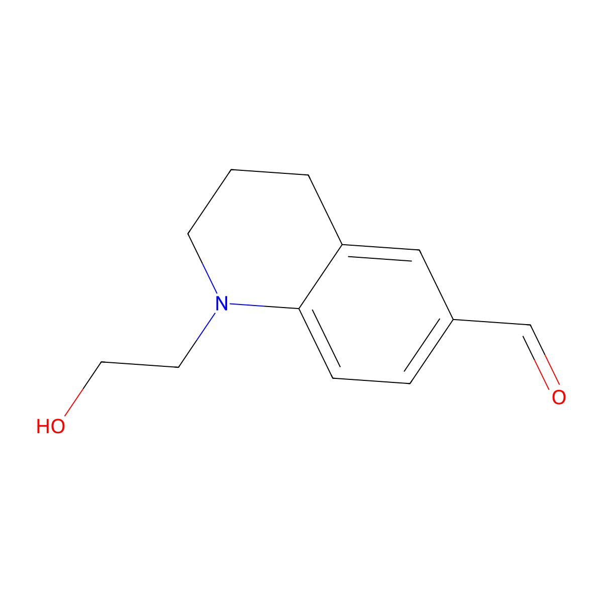 1-(2-Hydroxyethyl)-1,2,3,4-tetrahydroquinoline-6-carbaldehyde molecular structure, CAS 142978-24-3