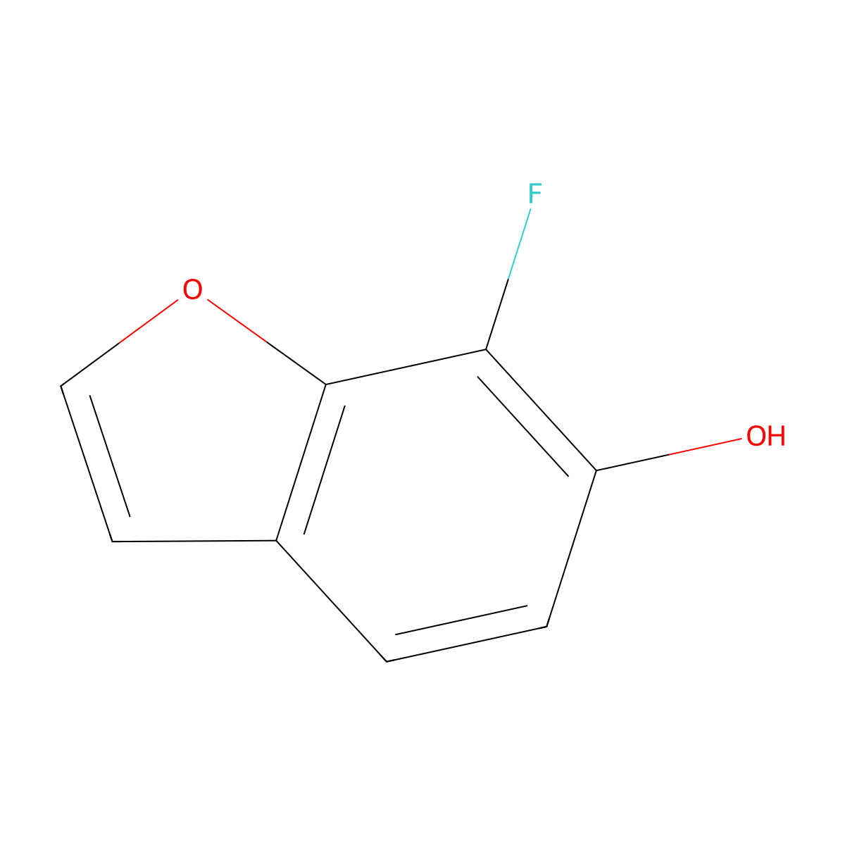 7-Fluoro-6-hydroxybenzofuran molecular structure, CAS 1429789-84-3