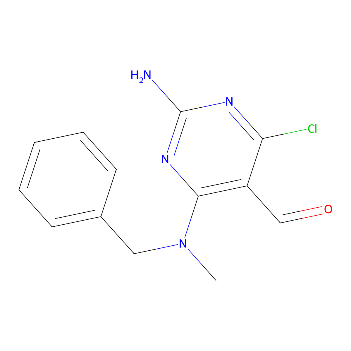 2-Amino-4-[benzyl(methyl)amino]-6-chloropyrimidine-5-carbaldehyde molecular structure, CAS 142979-46-2