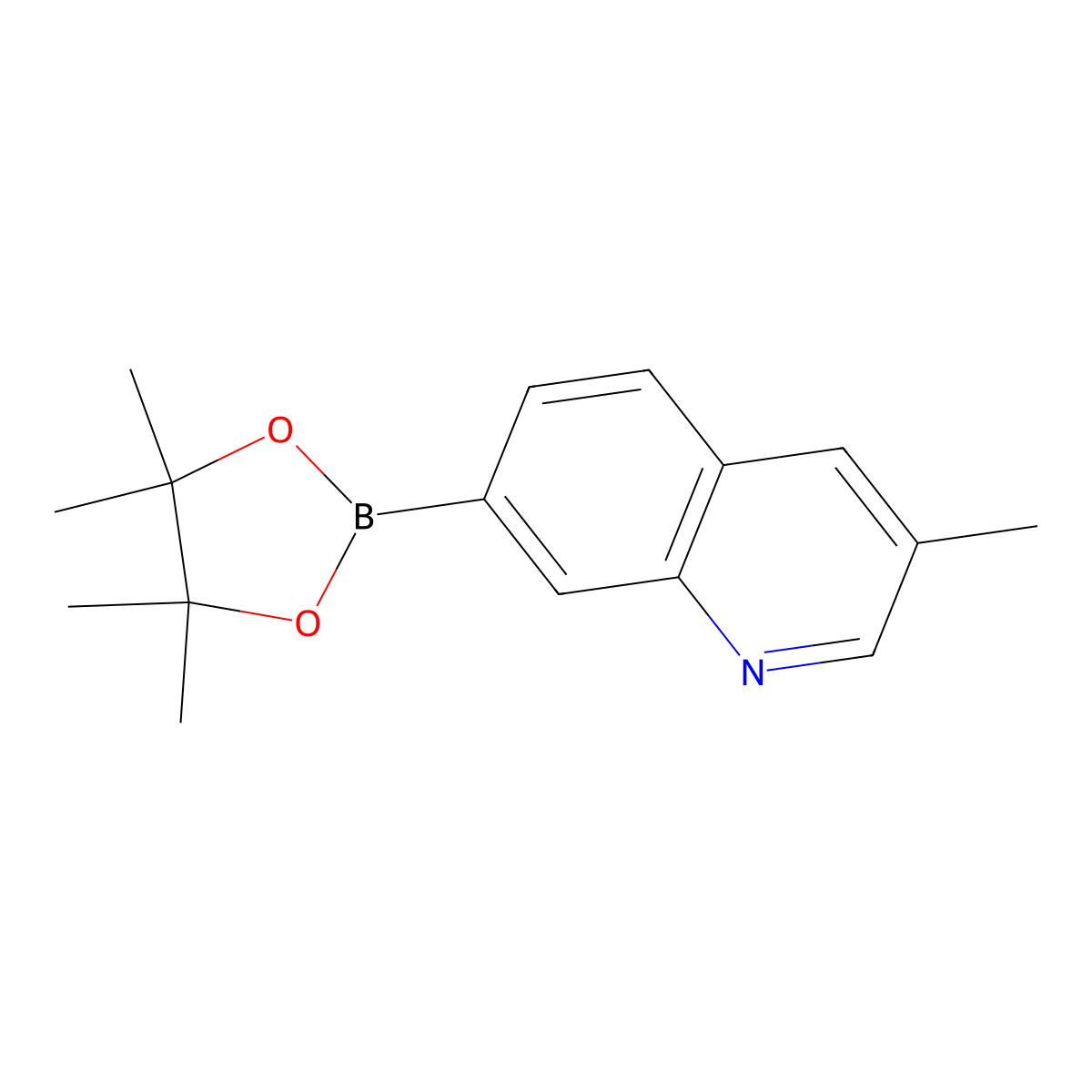 3-Methyl-7-(4,4,5,5-tetramethyl-1,3,2-dioxaborolan-2-yl)quinoline molecular structure, CAS 1429790-76-0