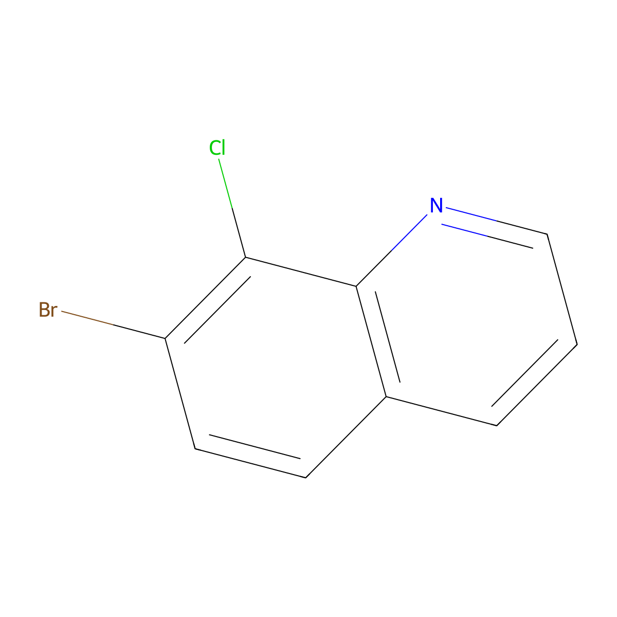 7-Bromo-8-chloroquinoline molecular structure, CAS 1429790-80-6