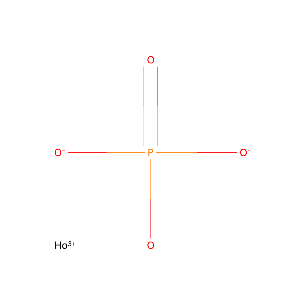 Holmium phosphate molecular structure, CAS 14298-39-6