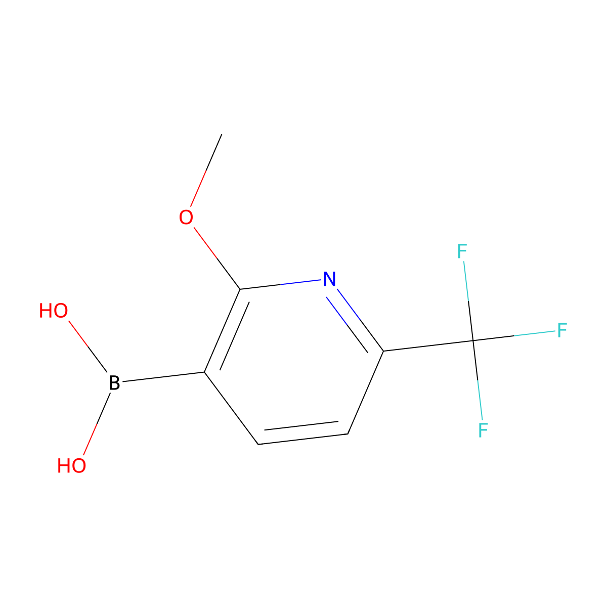 (2-Methoxy-6-(trifluoromethyl)pyridin-3-yl)boronic acid molecular structure, CAS 1429874-11-2