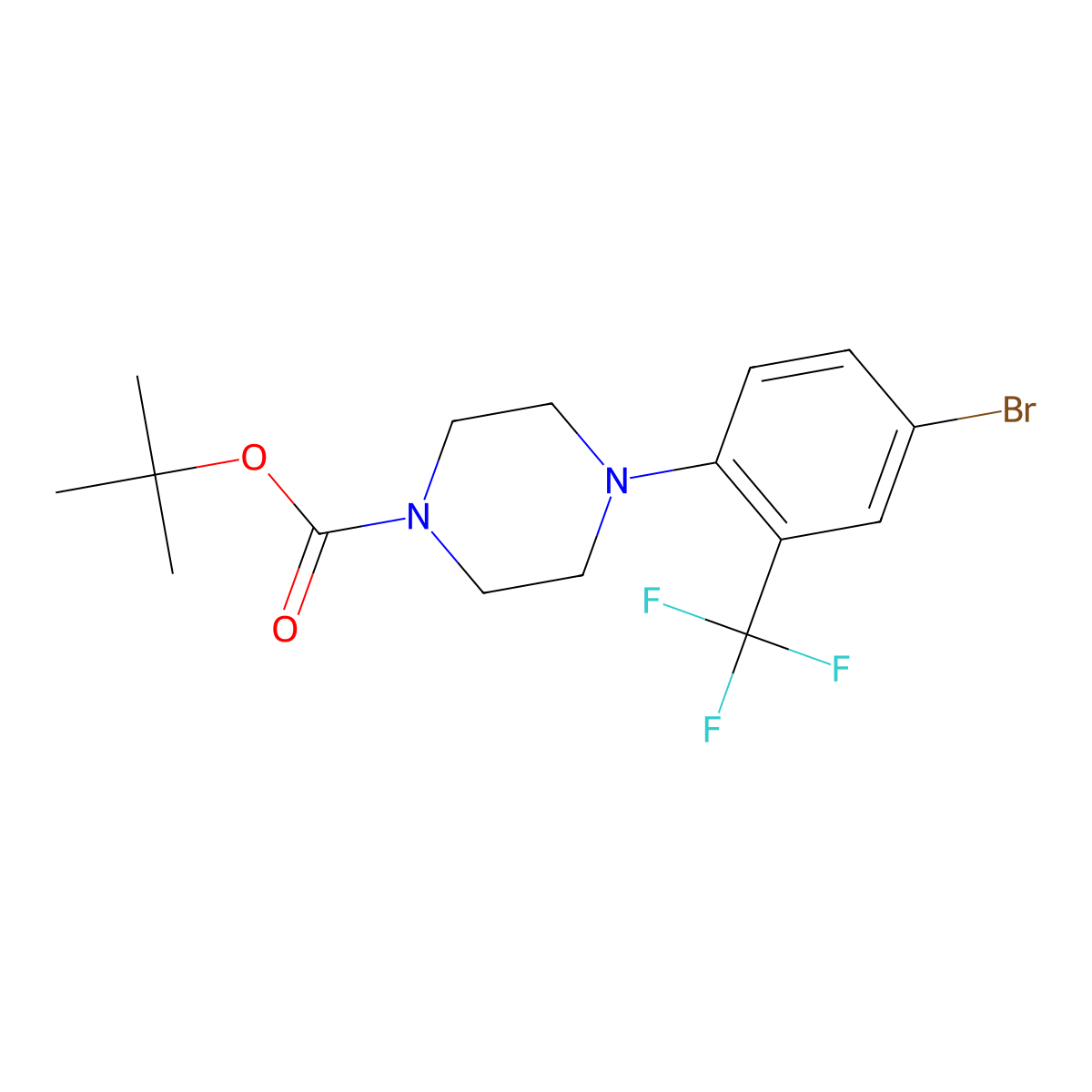 tert-Butyl 4-(4-bromo-2-(trifluoromethyl)-phenyl)piperazine-1-carboxylate molecular structure, CAS 1429889-76-8