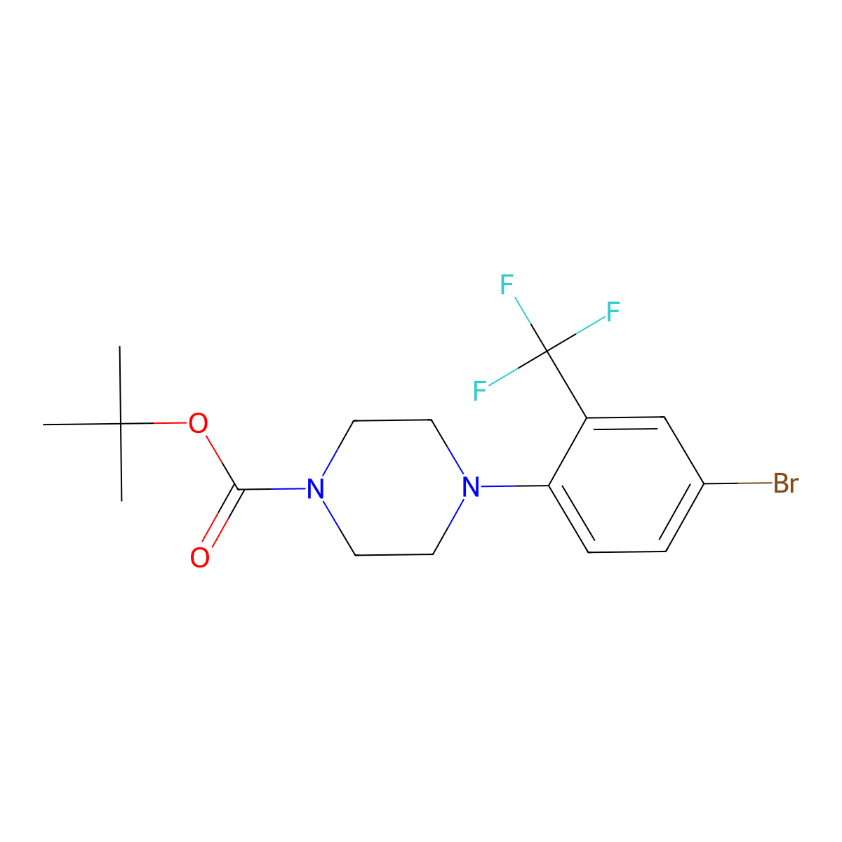 tert-Butyl 4-(4-bromo-2-(trifluoromethyl)-phenyl)piperazine-1-carboxylate molecular structure, CAS 1429889-76-8
