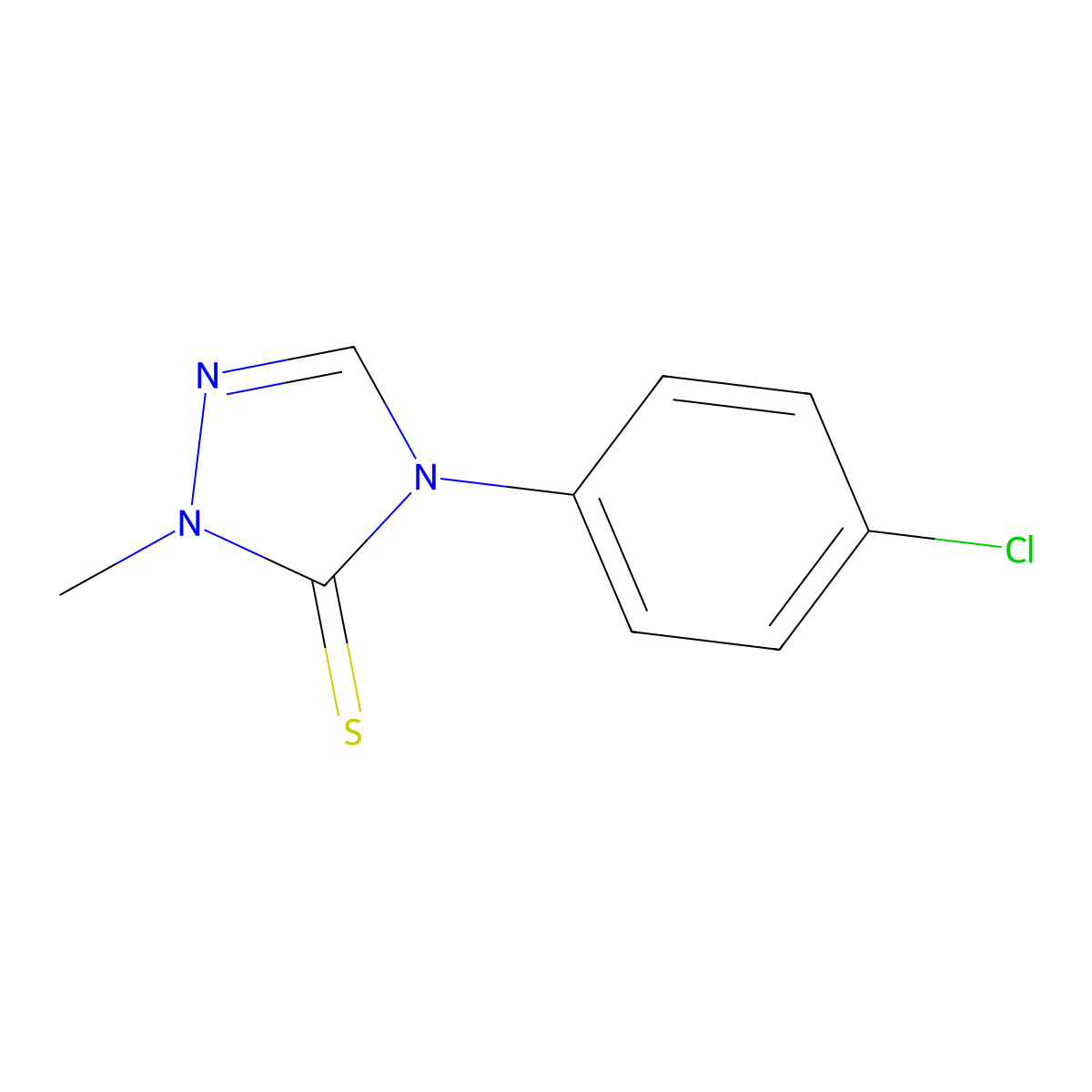 4-(4-chlorophenyl)-2-methyl-2,4-dihydro-3H-1,2,4-triazole-3-thione molecular structure, CAS 142989-11-5