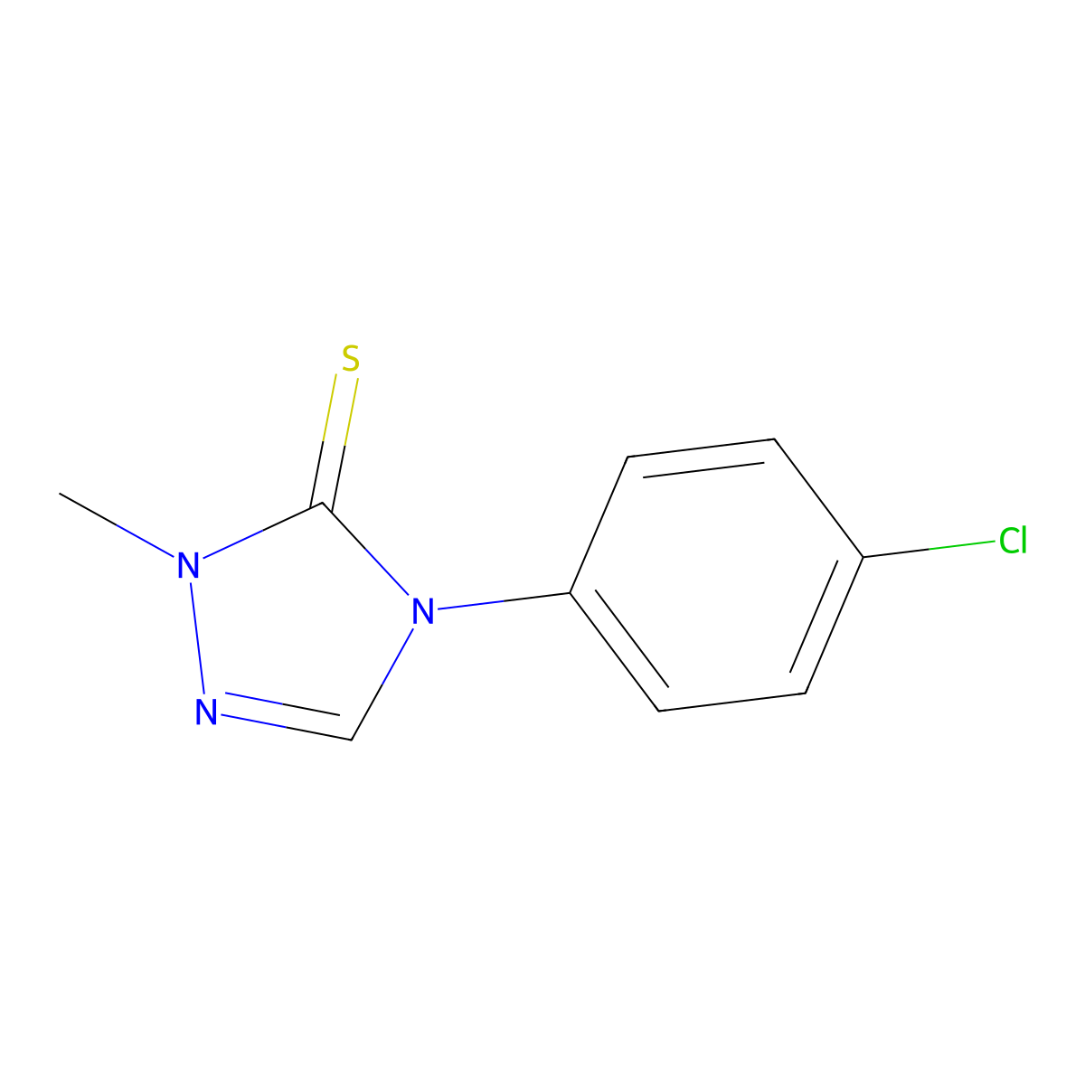 4-(4-chlorophenyl)-2-methyl-2,4-dihydro-3H-1,2,4-triazole-3-thione molecular structure, CAS 142989-11-5
