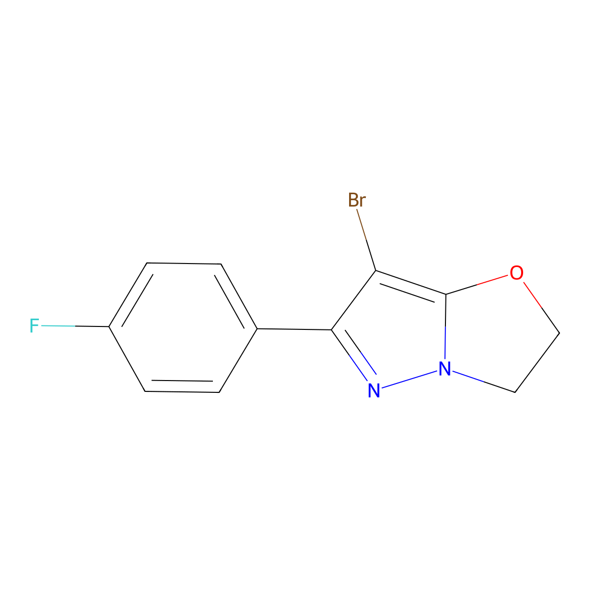 7-Bromo-6-(4-fluorophenyl)-2,3-dihydropyrazolo[5,1-b]oxazole molecular structure, CAS 1429893-27-5
