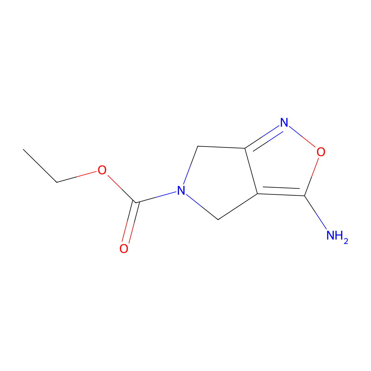 Ethyl 3-amino-4H-pyrrolo[3,4-c]isoxazole-5(6H)-carboxylate molecular structure, CAS 14299-23-1