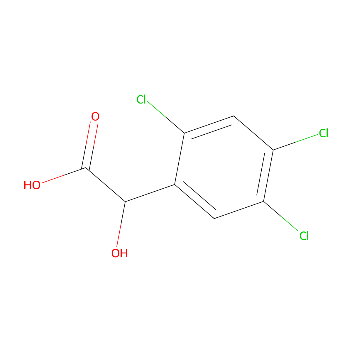 2,4,5-Trichloromandelic acid molecular structure, CAS 14299-51-5