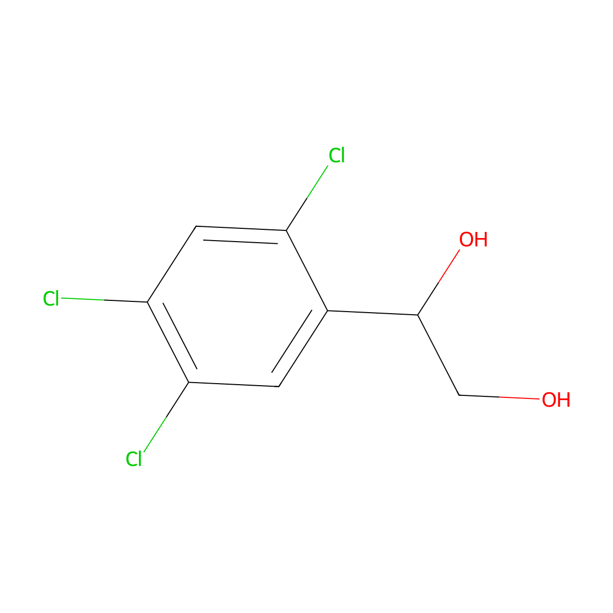 1-(2,4,5-Trichlorophenyl)ethane-1,2-diol molecular structure, CAS 14299-53-7