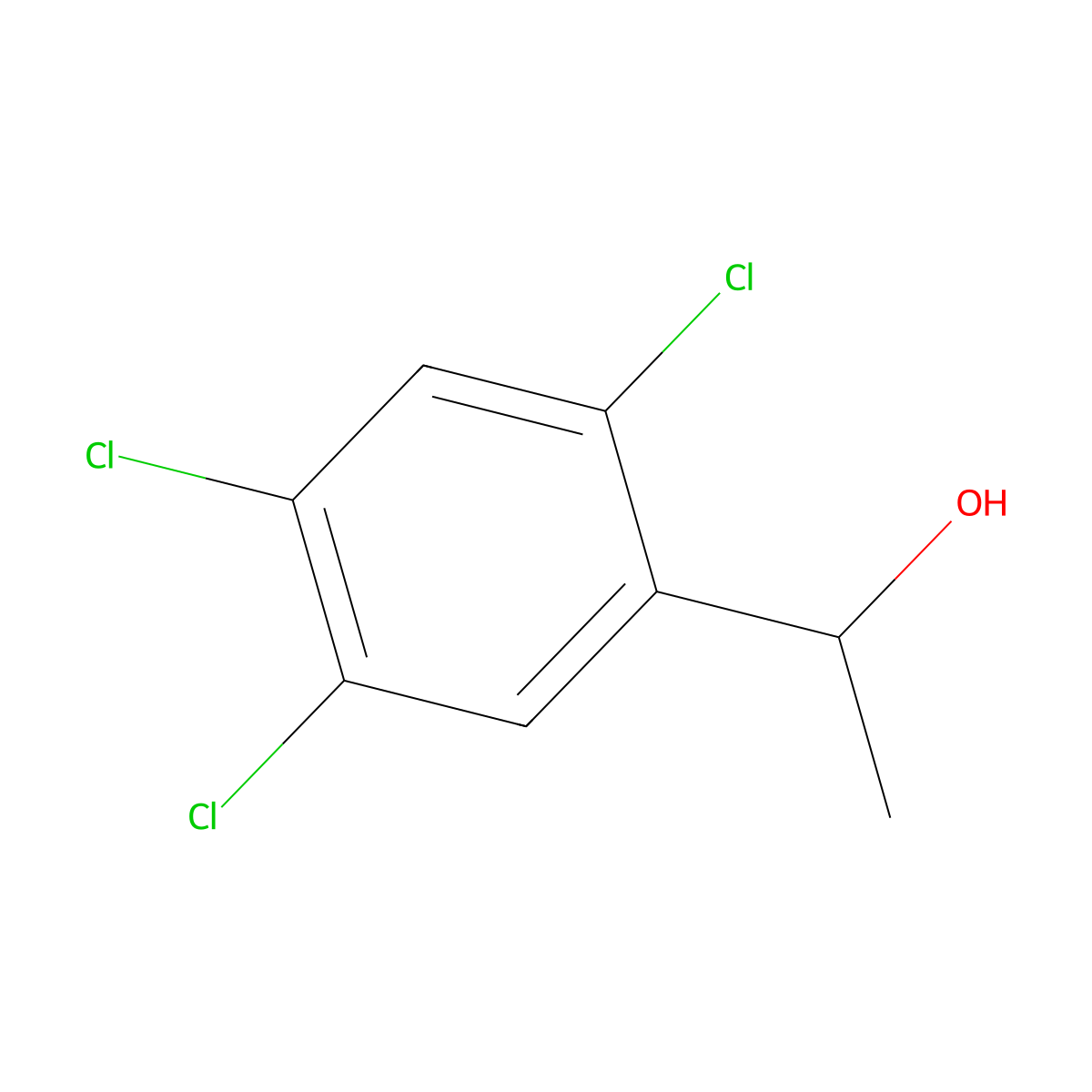 2,4,5-Trichlorophenylethanol molecular structure, CAS 14299-54-8