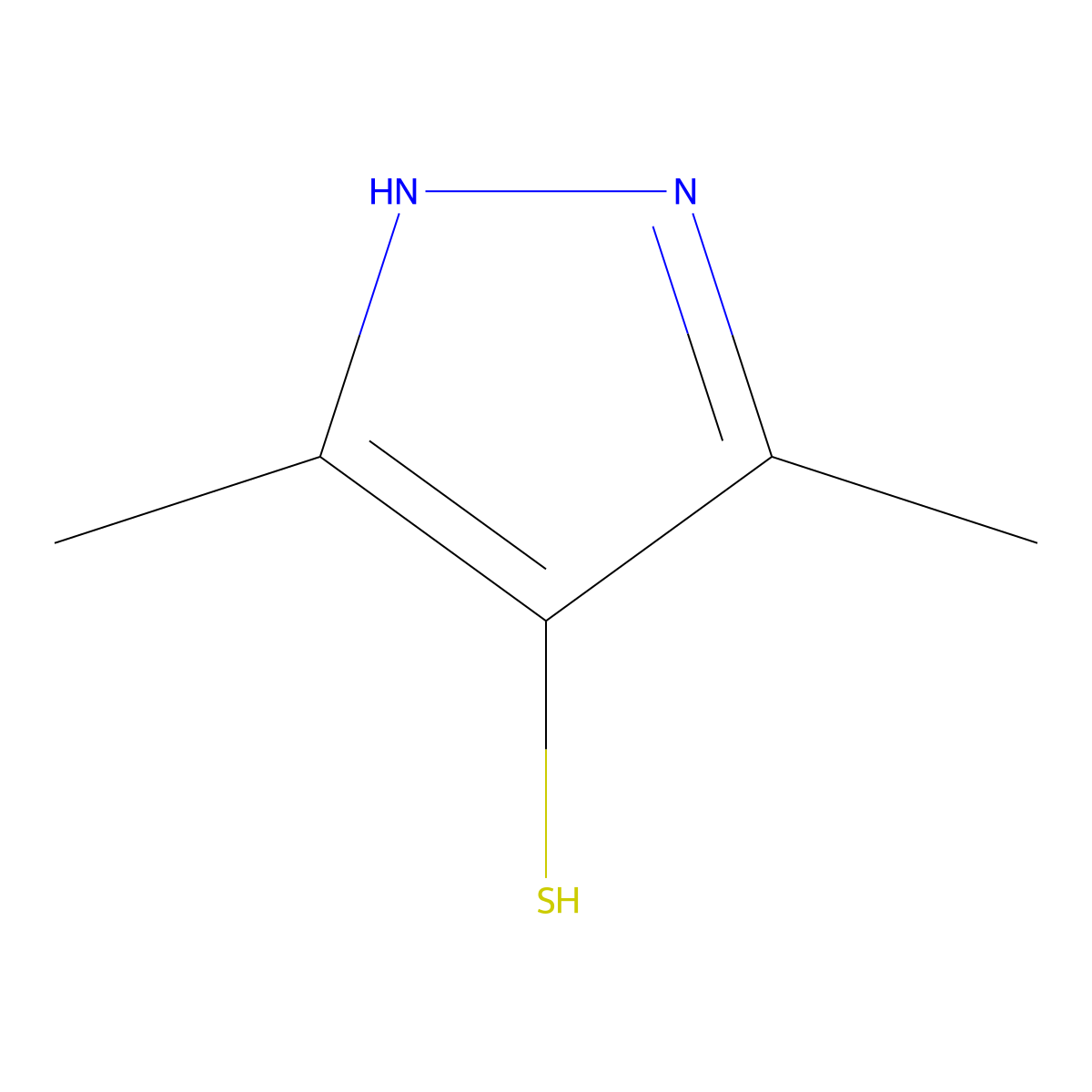 3,5-dimethyl-1H-pyrazole-4-thiol molecular structure, CAS 1429900-95-7