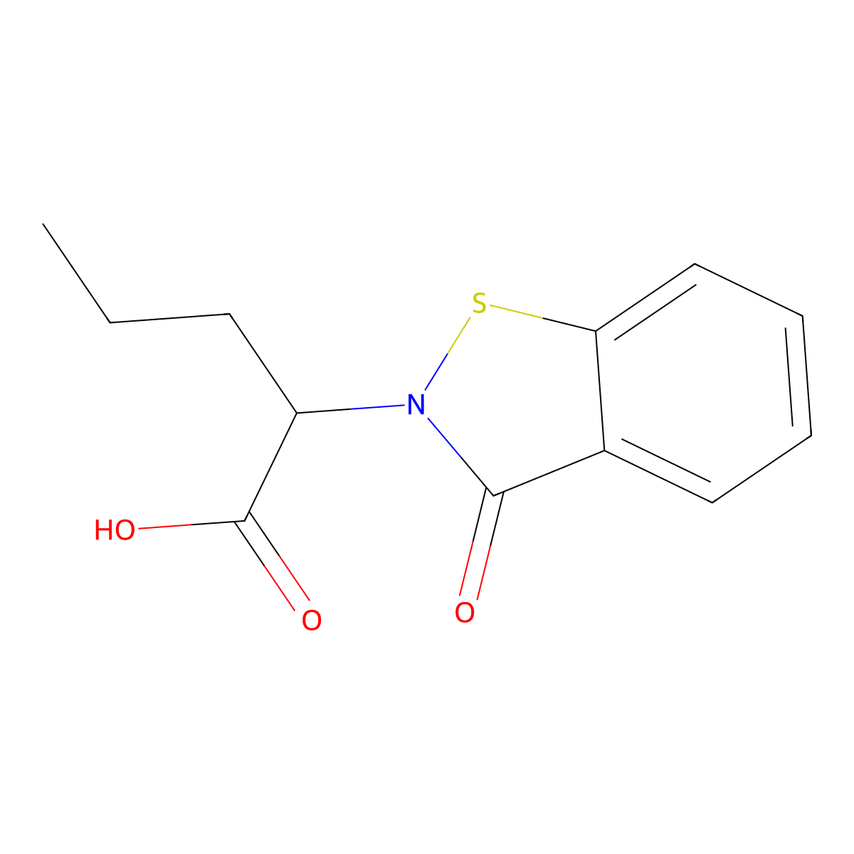 2-(3-Oxo-2,3-dihydro-1,2-benzothiazol-2-yl)pentanoic acid molecular structure, CAS 1429900-97-9
