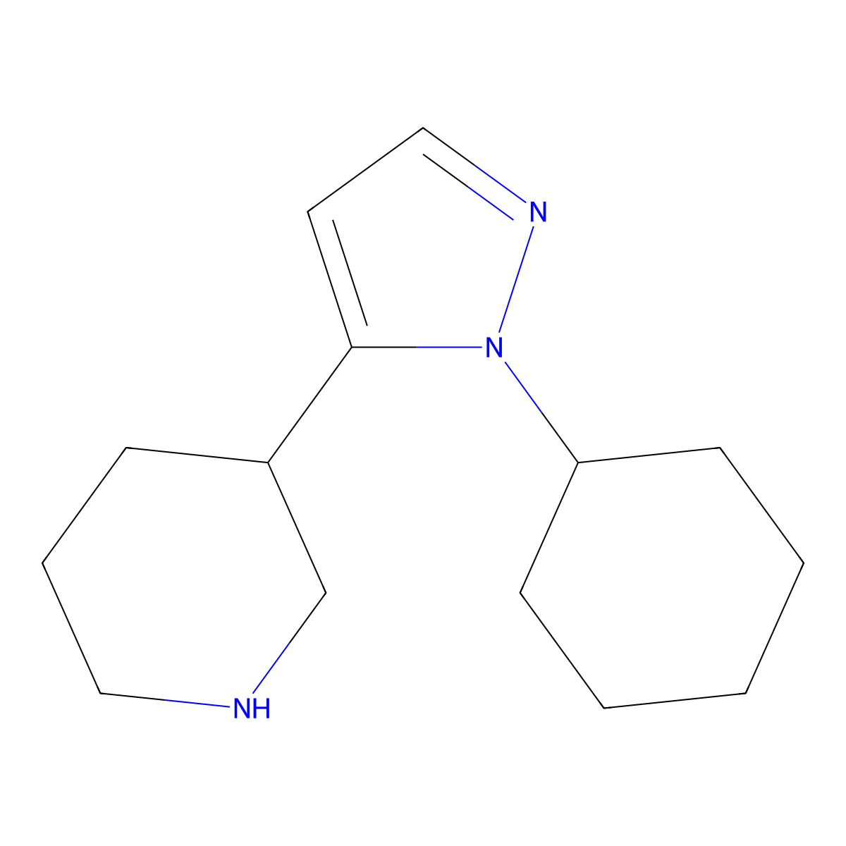 3-(1-Cyclohexyl-1H-pyrazol-5-yl)piperidine molecular structure, CAS 1429901-28-9